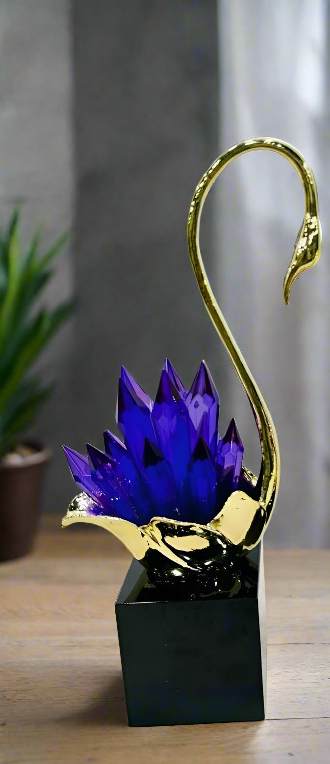 Elegant Crystal Swan Decor